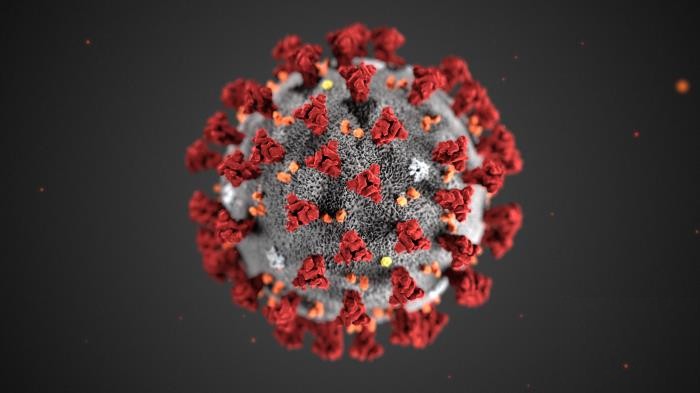 3D render of contagious coronavirus
