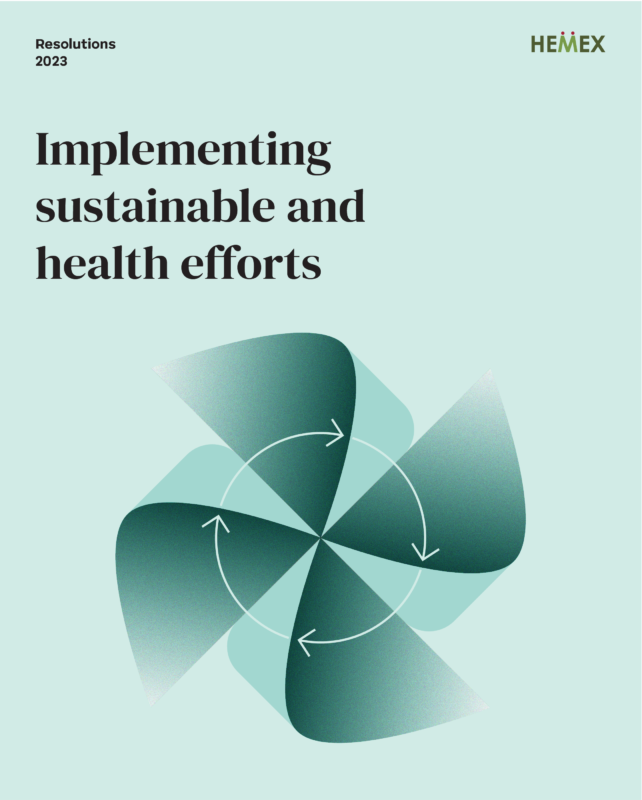 illustration of HEMEX resolutions regarding sustainability and health
